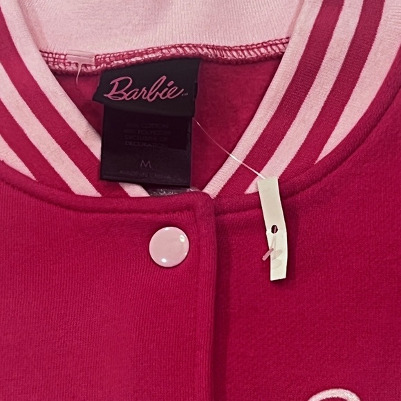 NWT Barbie Embroidered Girls Varsity Jacket -Juniors Large - Picture 4 of 5